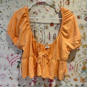 Sunday Best Orange Peplum Blouse